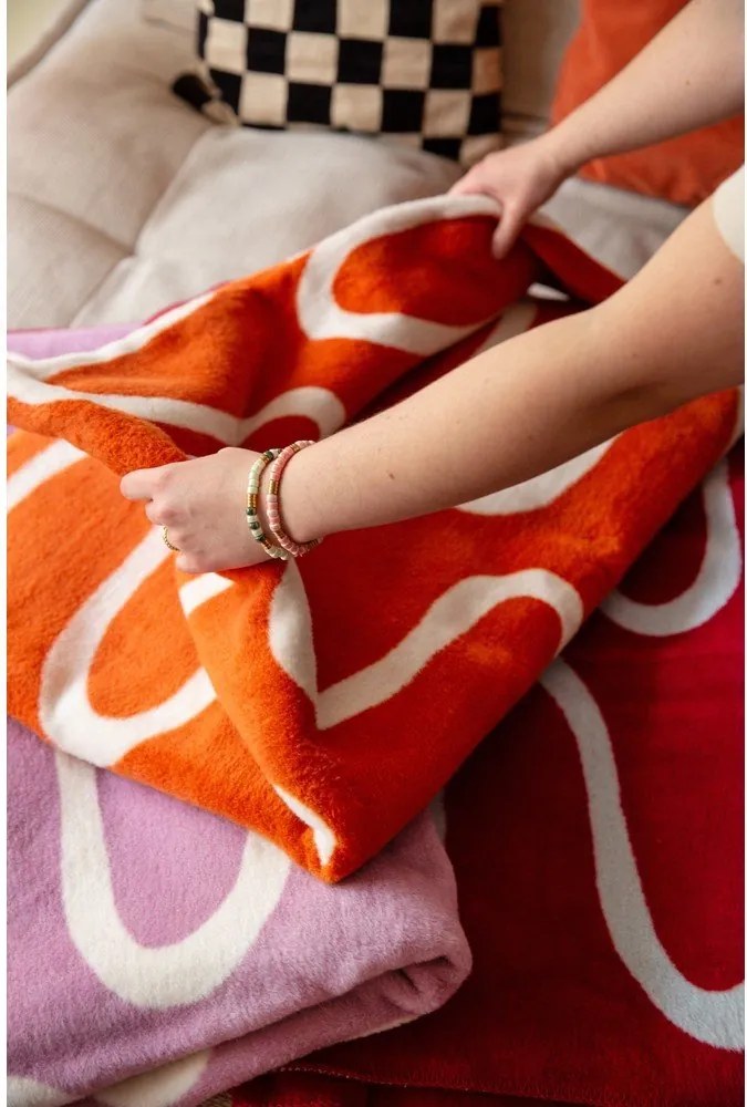 Оранжево одеяло 150x200 cm Swirl – noo.ma