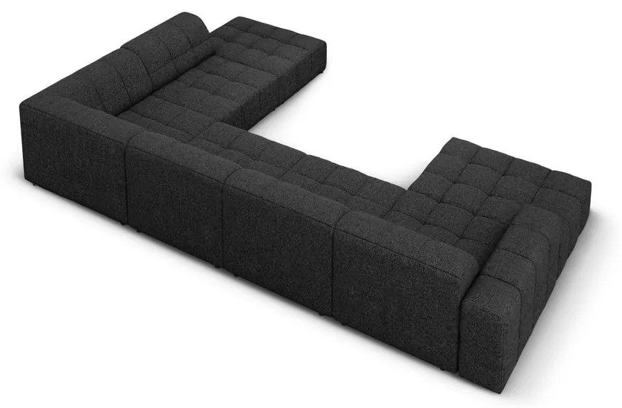 Антрацитен ъглов диван (десен ъгъл/"U") Chicago - Cosmopolitan Design