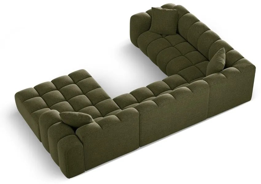 Зелен шенилов ъглов диван (ляв ъгъл/U форма) Treno – Cosmopolitan Design