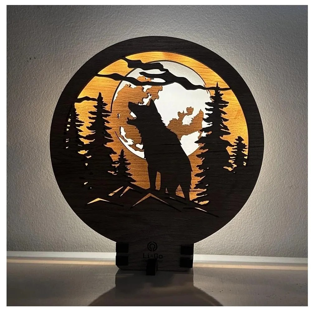 Li-Go 23574/DUB2 - Димируема настолна LED декорация, 12W/230V, 20x22 см, дъб