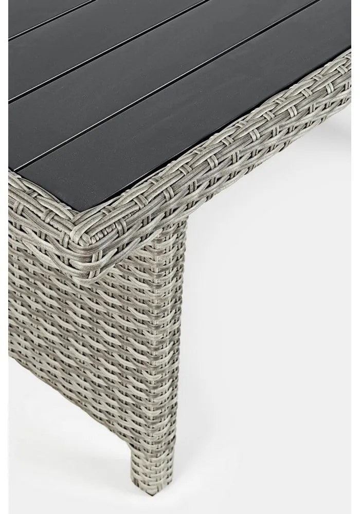 Сив градински комплект от за отдих от изкуствен ратан за 6 Ariel – Bizzotto