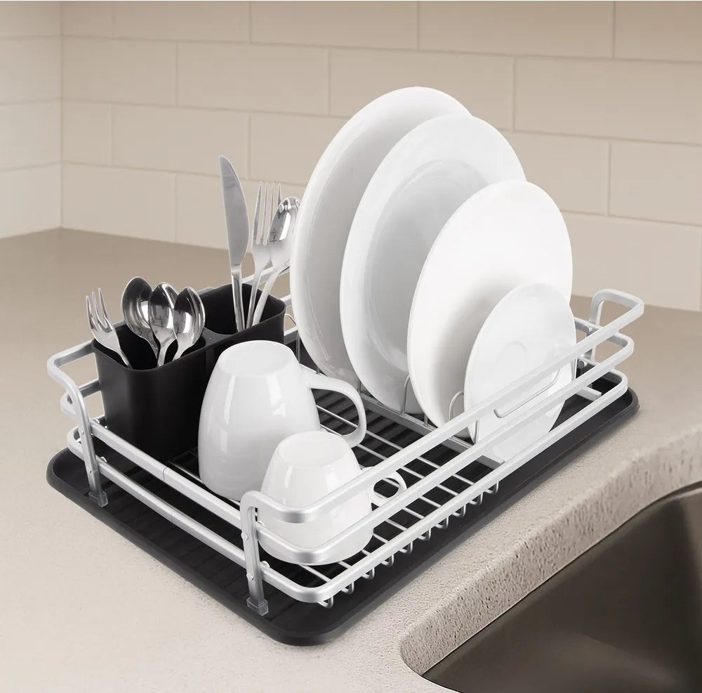 Черно-бял метална тавичка за оттичане 43x32 cm Deluxe – Orion