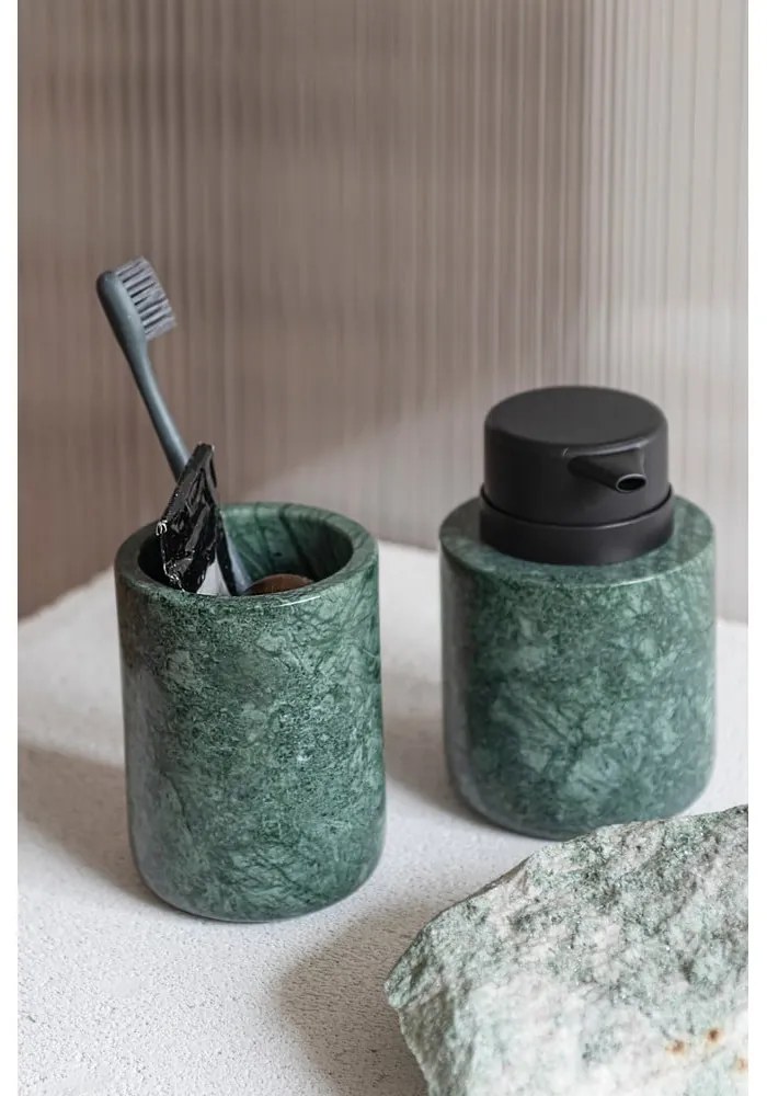 Тъмнозелена мраморна чаша за четки за зъби Marble – Mette Ditmer Denmark