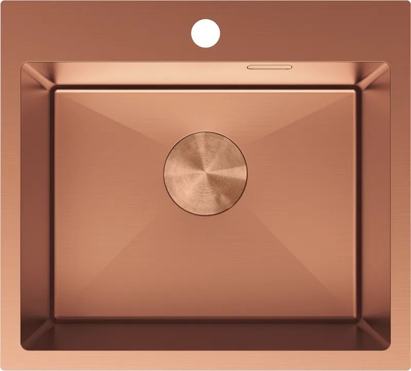 Mexen Solix кухненска мивка от неръждаема стомана, 1-коморна, 500 x 450 мм, мед - 6402501000-65