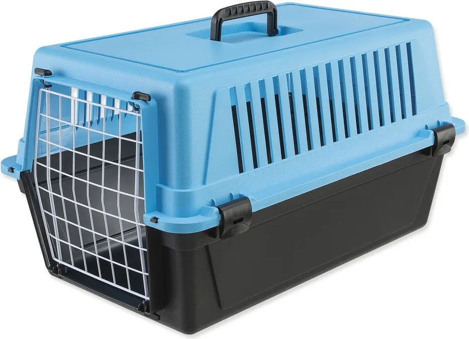 Транспортна клетка за животни в черен и светлосин цвят 37x58 cm Ferplast Atlas 20 – Plaček Pet Products