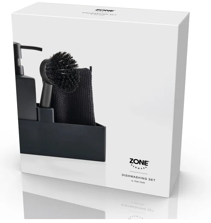 Черна пластмасова/силиконова стойка за перилни препарати Singles – Zone