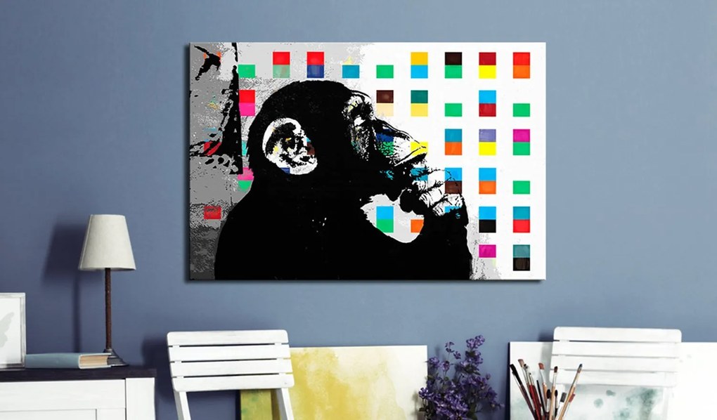 Печат върху платно - Banksy The Thinker Monkey 120x80