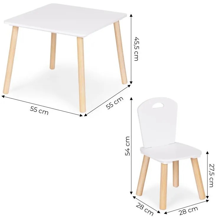 Детски комплект мебели - детска маса и 2 стола с облегалка