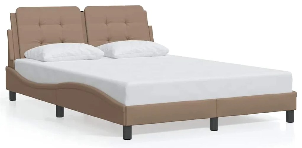 3208174 vidaXL Рамка за легло без матрак Zadar, капучино, 120x200 см, изкуствена кожа
