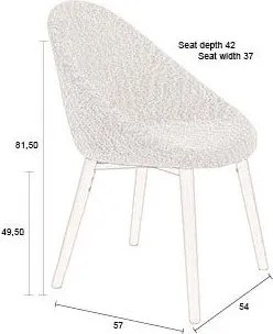 Оранжев тапициран трапезен стол Fenna – Dutchbone