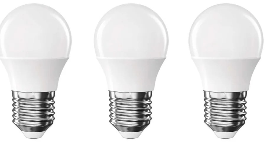 Топли бели LED крушки в комплект от 3 бр. E27, 4 W – EMOS
