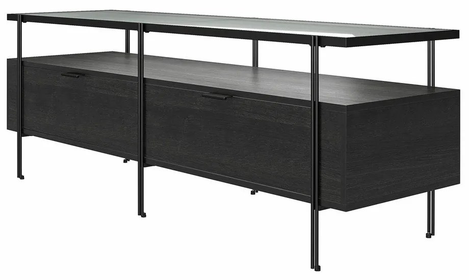 Черна маса за телевизор от дъб 140x50 cm Wainwright - Queer Eye