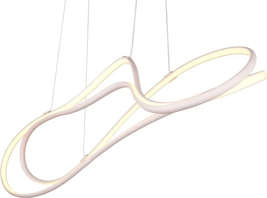 Бяло LED висящо осветително тяло с метален абажур Nala - Trio Select