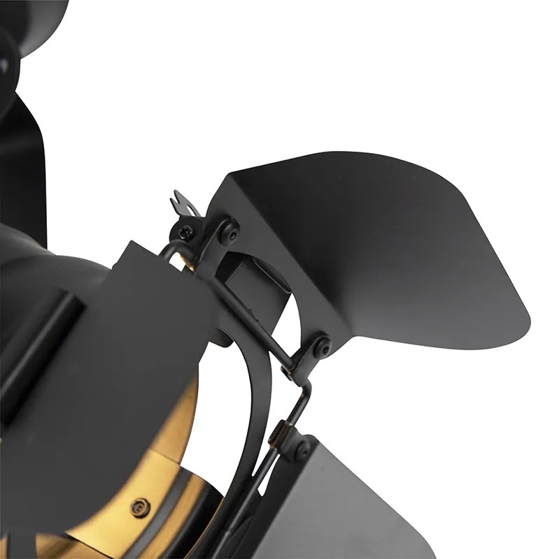 Индустриален студиен прожектор черен въртящ се и наклоняващ се - Movie