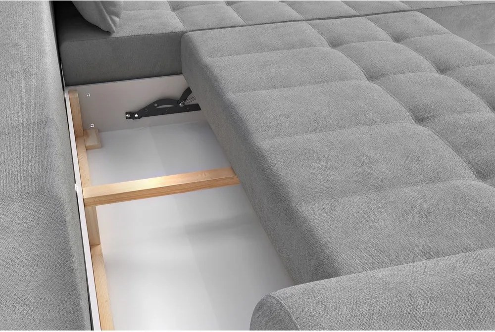 Светлосив разтегателен ъглов диван (десен ъгъл) Balitco – Ropez