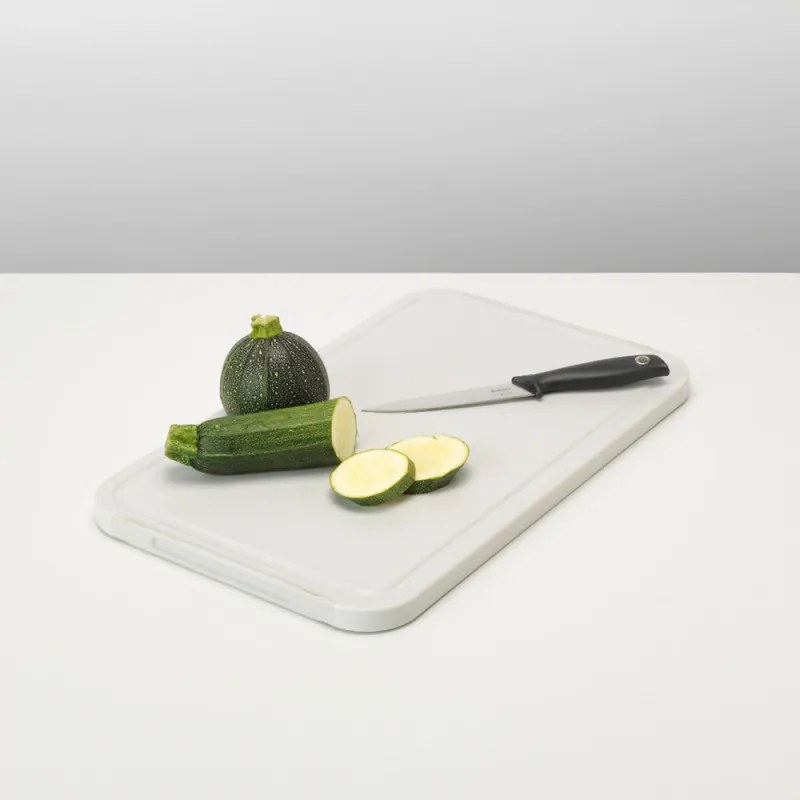 Дъска за рязане и сервиране Brabantia Tasty+ 1003308, 40x25 см, Нехлъзгаща се, Лесна за почистване, Светлосив