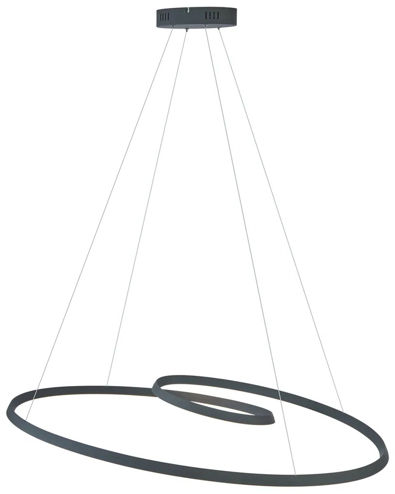 Скандинавска висяща лампа черна 110 см вкл. LED с 3-степенно димиране - Circuit