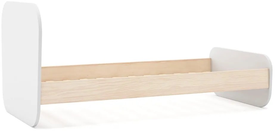 Бяло детско легло 90x190 cm от декор от бор с включена подматрачна рамка Esteban – Marckeric