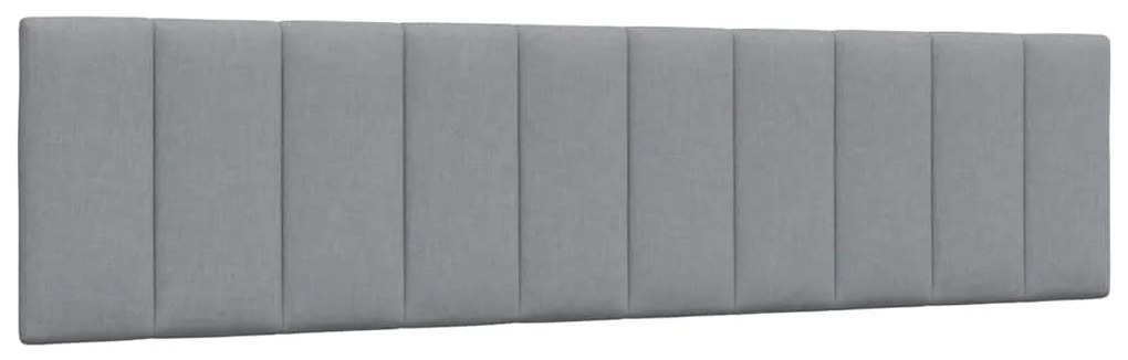 4019184 vidaXL Мека табла за легло, светлосива, 200 см, плат