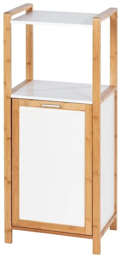 Бамбукова етажерка за баня в бял и естествен цвят 40x95 cm Finja - Wenko