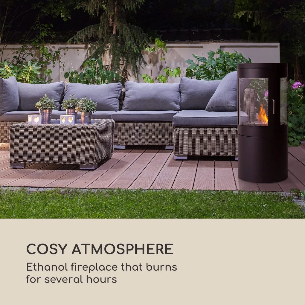 Blumfeldt Fiamme Circulo, етанолова камина, горелка от неръждаема стомана, 1,2 л, време на горене 4-5 ч