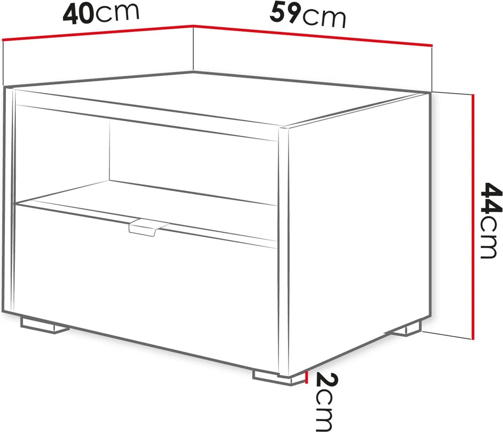 Нощно шкафче Cyliza