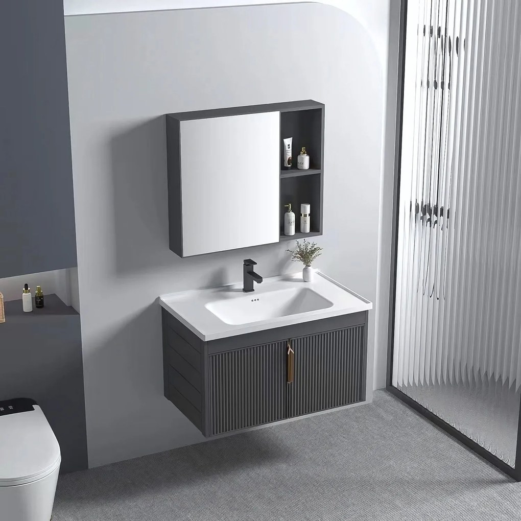 Комплект мебели за баня с мивка Astor 60cm Grey