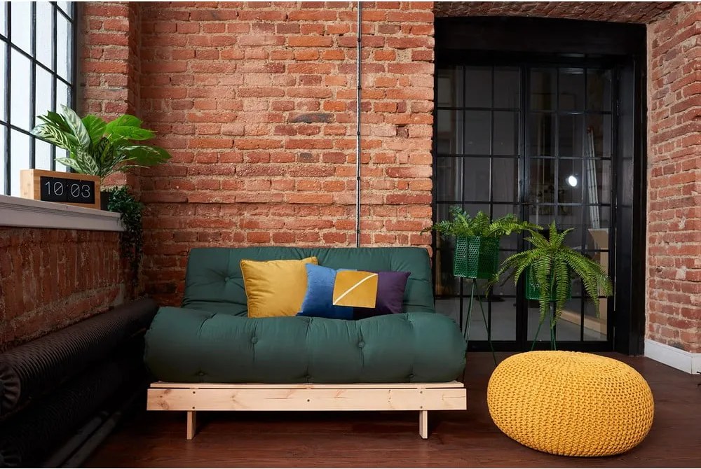 Сиво-бежов ленен разтегателен диван 140 cm Roots – Karup Design