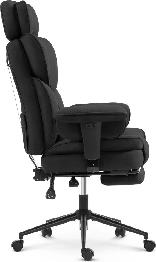 Ергономичен офисен стол HC-1037 с подножка – черен плат