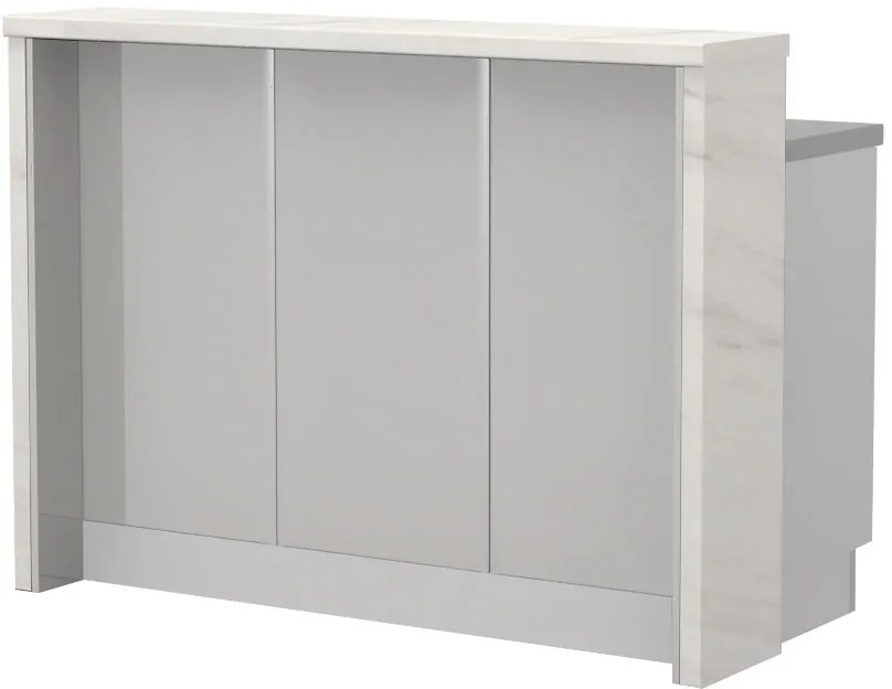 Островна кухненска пейка Modena-Length: 135 cm.-Gray light-White Marble