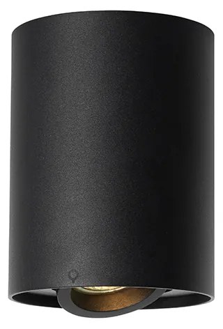 Модерен таванен прожектор черен въртящ се и наклоняващ се - Rondoo up