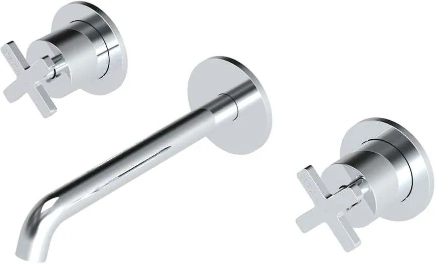 Смесител стена за умивалник с 3 отвора и вентил Clic-Clac Elle Cross La Torre-хром