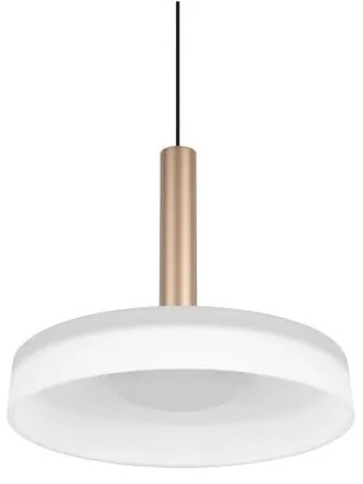 Черно-бяло и златисто LED затъмняващо се висящо осветително тяло със стъклен абажур ø 22 cm Celeste – Trio