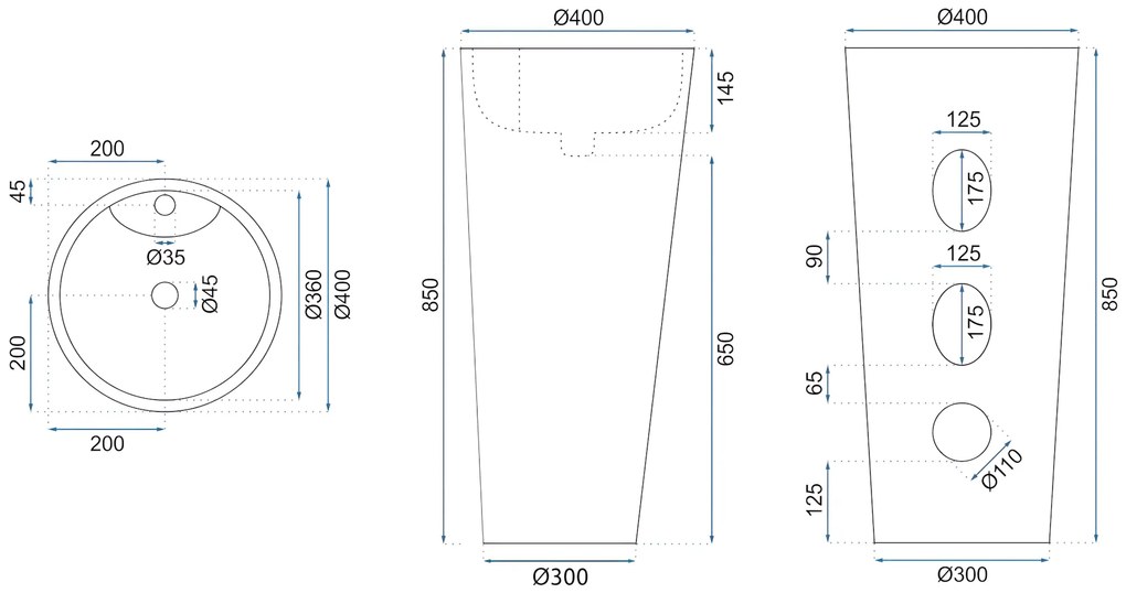 умивалник-Свободностоящ Rea Blanka Savana Matt