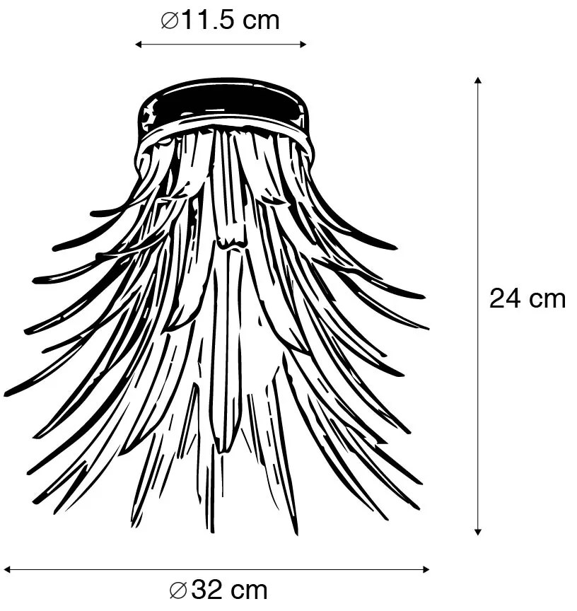 Арт Деко плафон златен с черно - Wesley