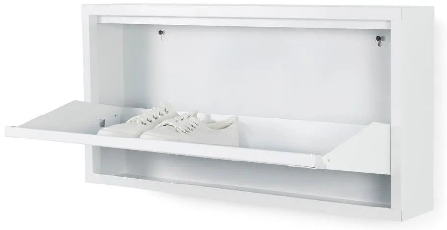 Бяла метална накланяща се стойка за обувки 75x37,5x12,5 cm Billy – Spinder Design