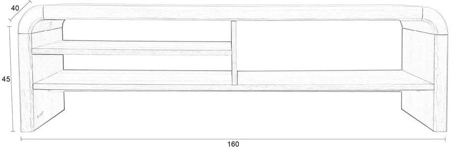 Маса за телевизор от декор от дъб в естествен цвят 160x45x40 cm Brave – Zuiver