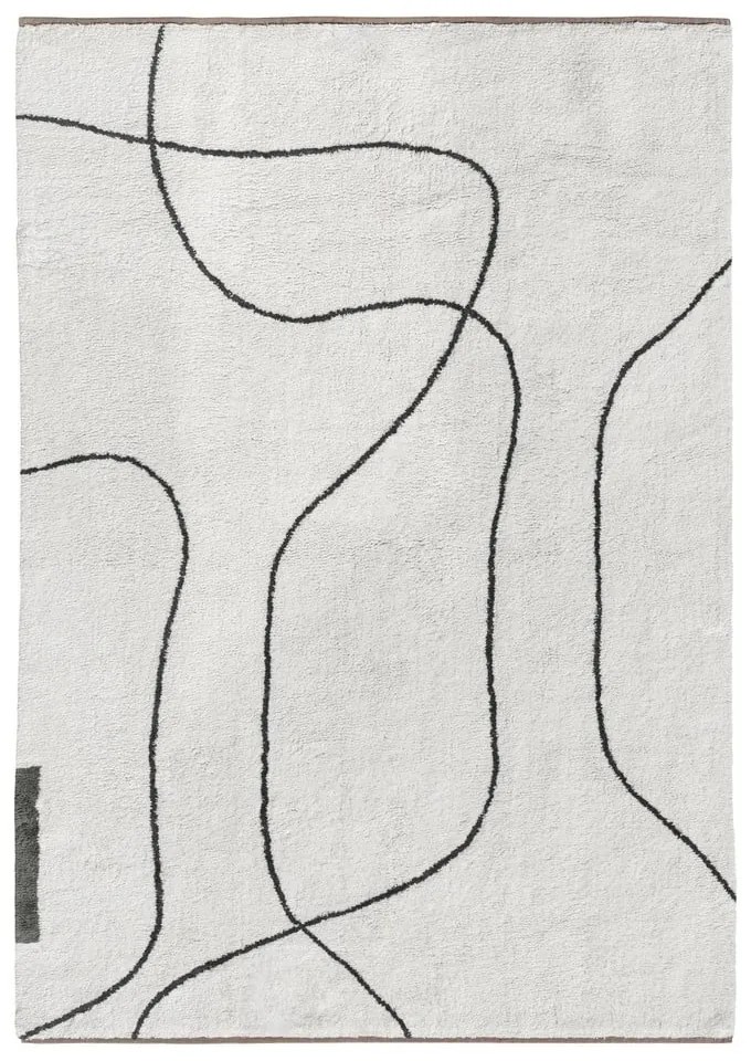 Памучен килим подходящ за пране в цвят слонова кост 140x200 cm Shadow – Mette Ditmer Denmark