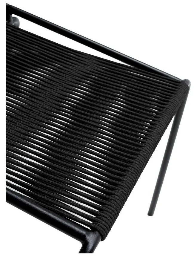 Черни метални трапезни столове в комплект за подреждане 2 бр. Emily – Marckeric