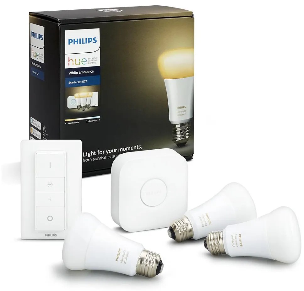 Основен комплект Philips Hue WHITE AMBIANCE 3xE27/9,5W/230V