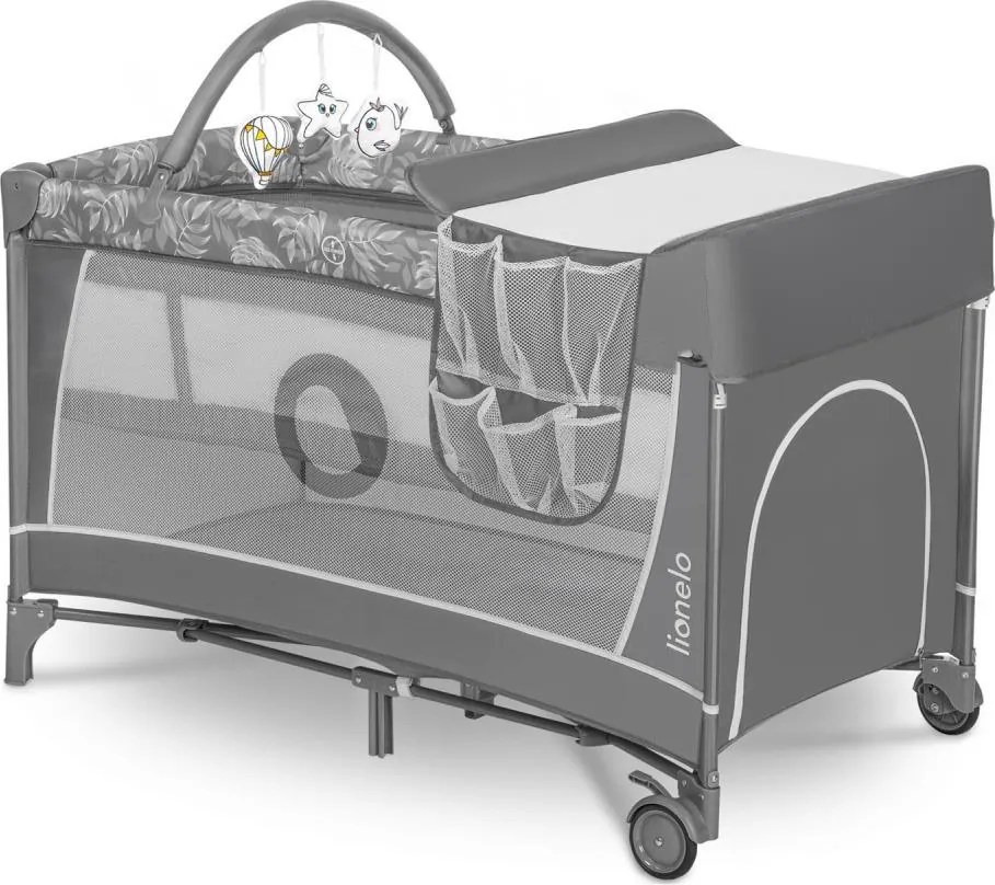 Lionelo - Преносима кошара FLOWER Grey Stone