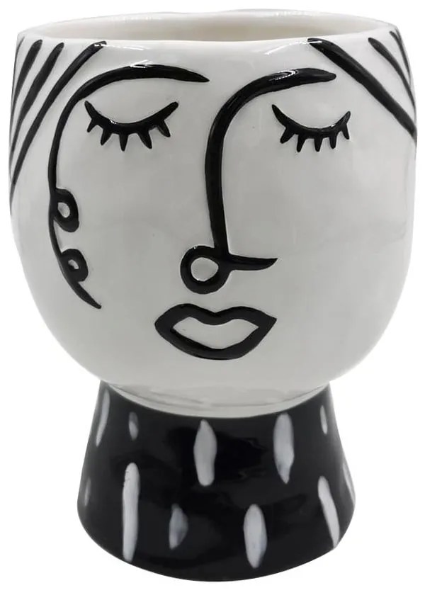 Черно-бяла порцеланова ваза Pot Face - Mauro Ferretti