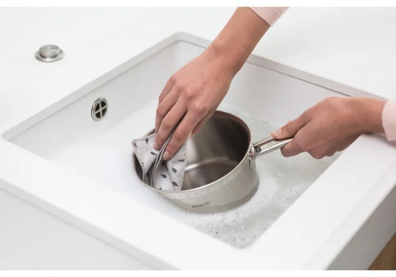 Комплект 2 бр микрофибърни кърпи Brabantia SinkSide 1000217, 30x30 см, Полиестер, Светлосив