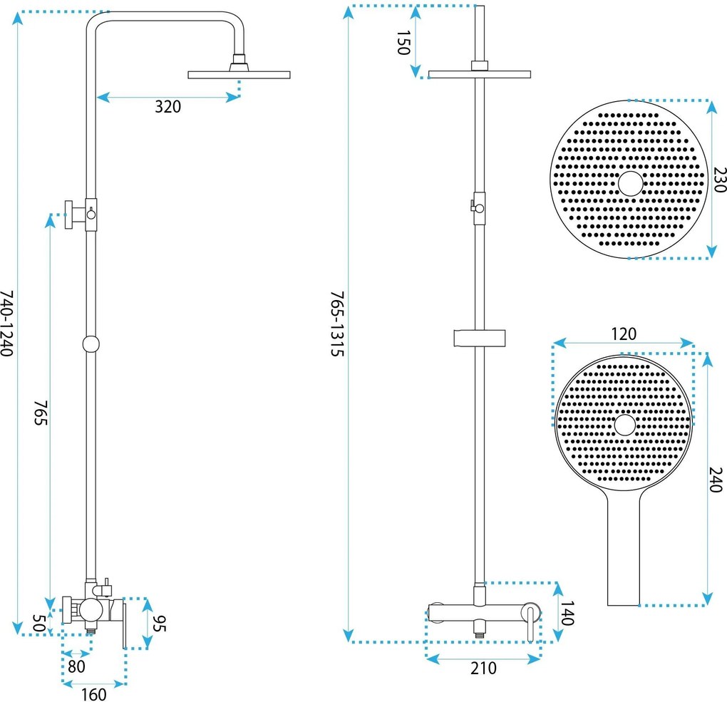Комплект за душ Rea Ontario Black