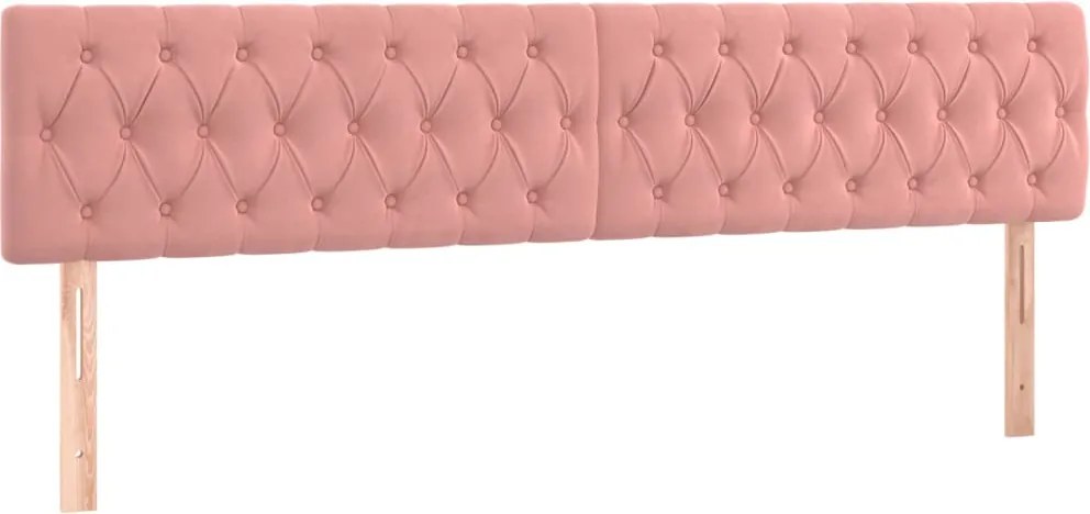 346395 vidaXL Горни табли за легло, 2 бр, розова, 100x7x78/88 см кадифе