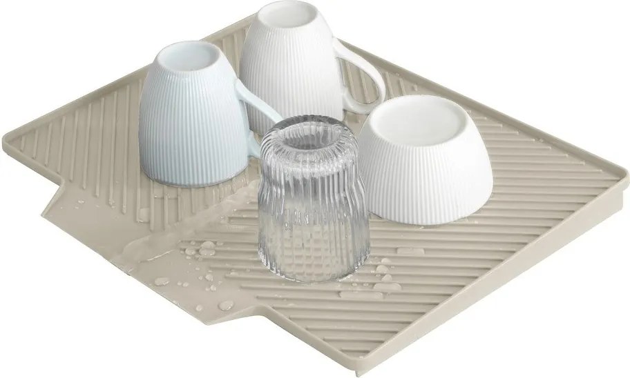 Бежова пластмасова тавичка за оттичане за съдове 34x40 cm Nelia – Wenko