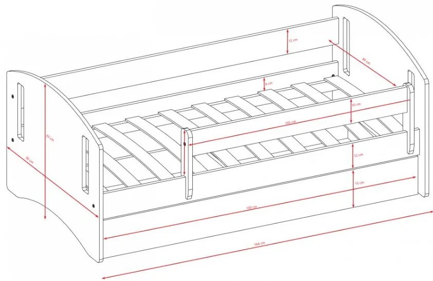 Детско легло класически II-Prasino-160 x 80