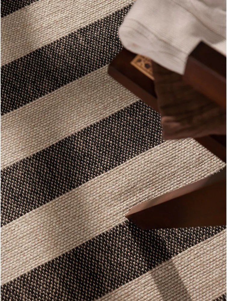 Черна/кремава двустранна/ръчно изработена ютена пътека 80x200 cm Playa – Hanse Home