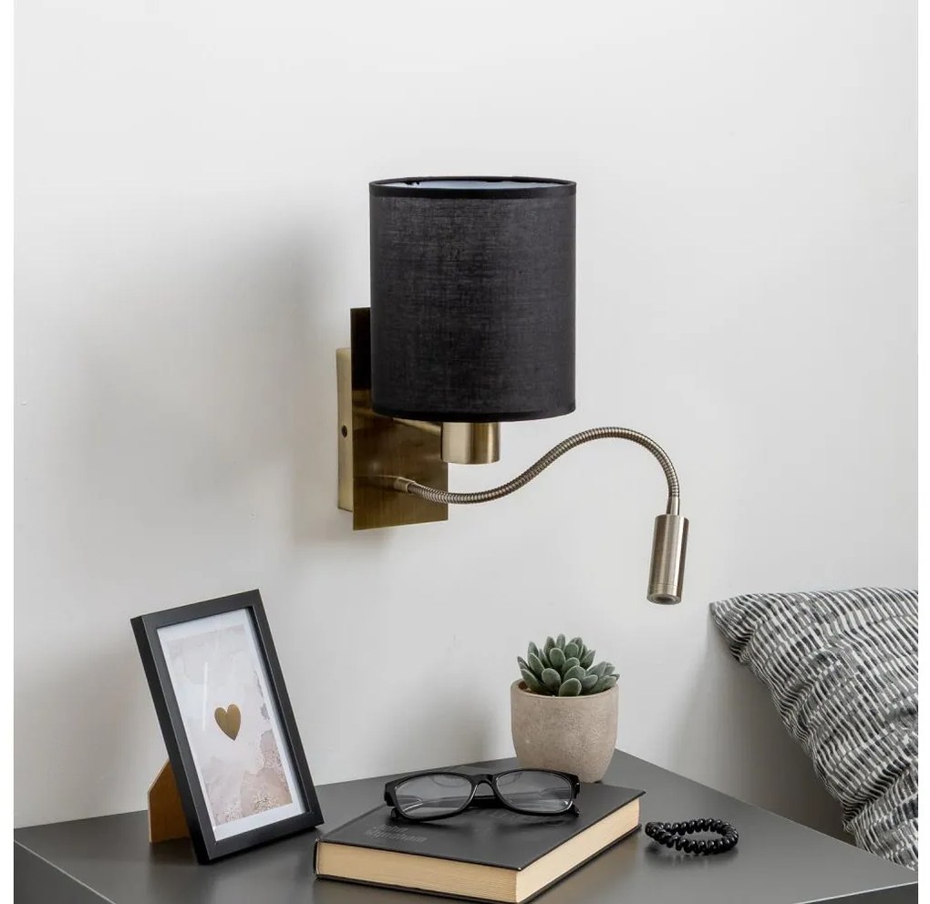 Brilagi - LED Аплик NUBILA 1xE27/25W/230V + LED/3W месинг/черен