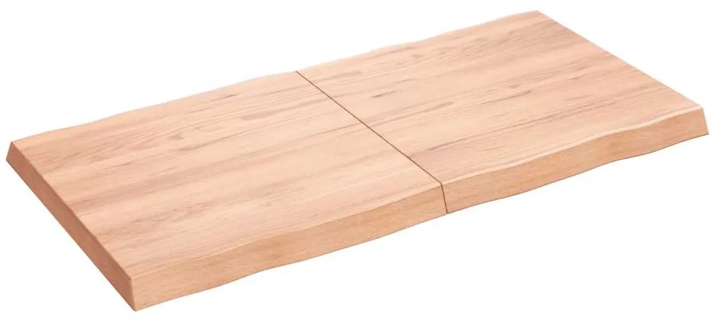 363961 vidaXL Плот за маса светлокафяв 120x60x(2-6) см обработен масивен дъб